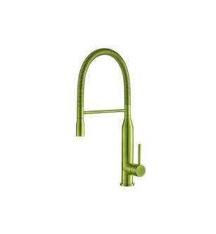 Flusso K.1260IG Glatt Semi-Professional Dual Spray Stainless Steel Kitchen Faucet With Pull Out in Flusso Green