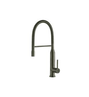 Flusso K.1260DGR Glatt Semi-Professional Dual Spray Stainless Steel Kitchen Faucet With Pull Out in Dark Green