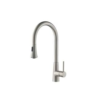 Flusso K.1290SS Zest Dual Spray Stainless Steel Kitchen Faucet With Pull Out in Stainless Steel