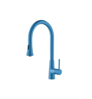 Flusso K.1290SKB Zest Dual Spray Stainless Steel Kitchen Faucet With Pull Out in Sky Blue