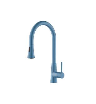 Isenberg K.1290BP Zest Dual Spray Stainless Steel Kitchen Faucet With Pull Out in Blue Platinum