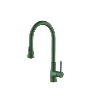 Flusso K.1290LG Zest Dual Spray Stainless Steel Kitchen Faucet With Pull Out in Leaf Green