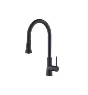 Flusso K.1290DG Zest Dual Spray Stainless Steel Kitchen Faucet With Pull Out in Dark Gray