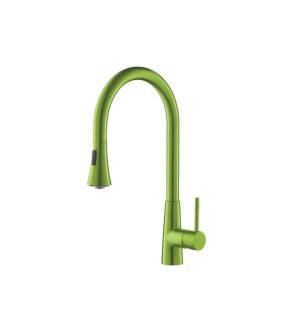 Flusso K.1290IG Zest Dual Spray Stainless Steel Kitchen Faucet With Pull Out in Flusso Green