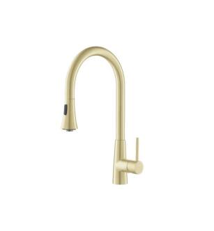 Flusso K.1290LT Zest Dual Spray Stainless Steel Kitchen Faucet With Pull Out in Light Tan