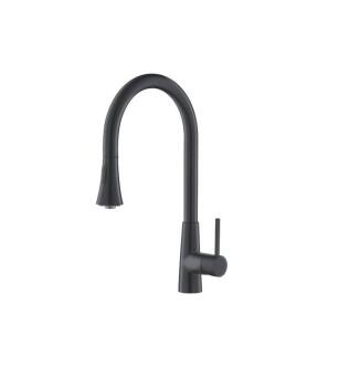 Flusso K.1290RG Zest Dual Spray Stainless Steel Kitchen Faucet With Pull Out in Rock Gray