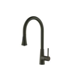 Flusso K.1290DGR Zest Dual Spray Stainless Steel Kitchen Faucet With Pull Out in Dark Green