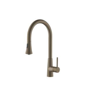 Flusso K.1290DT Zest Dual Spray Stainless Steel Kitchen Faucet With Pull Out in Dark Tan