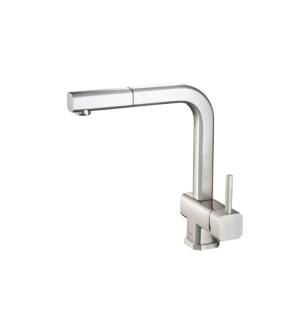 Flusso K.1300SS Cito Dual Spray Polished Steel Kitchen Faucet With Pull Out in Stainless Steel