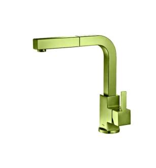 Flusso K.1330IG Deus Dual Spray Stainless Steel Kitchen Faucet With Pull Out in Flusso Green