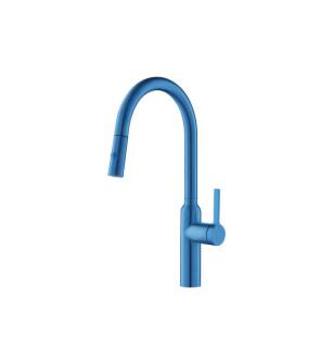 Flusso K.1360SKB Ziel Dual Spray Stainless Steel Kitchen Faucet With Pull Out in Sky Blue