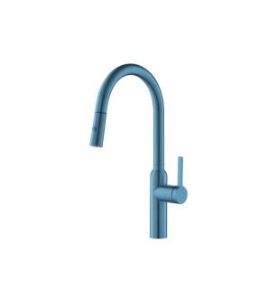 Isenberg K.1360BP Ziel Dual Spray Stainless Steel Kitchen Faucet With Pull Out in Blue Platinum