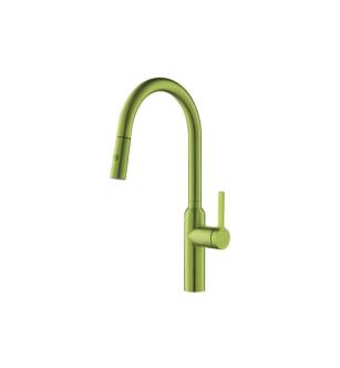 Flusso K.1360IG Ziel Dual Spray Stainless Steel Kitchen Faucet With Pull Out in Flusso Green