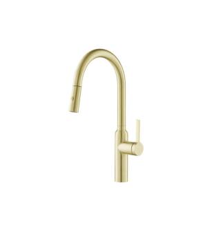 Flusso K.1360LT Ziel Dual Spray Stainless Steel Kitchen Faucet With Pull Out in Light Tan