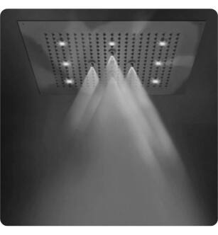 Jaclo 1823-CTNEB-PCH Spa Rettango 18" Ceiling Mount Multi-Function Flat Dream Light Chromatherapy Showerhead in Polished Chrome