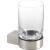 Keuco 14950079000 Plan 2 5/8" Wall Mount Crystal Glass Tumbler With Crystal Glass Type in Stainless Steel