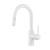 KIBI USA KKF2011MW Circular Single Handle Pull Down Kitchen & Bar Sink Faucet in Matte White