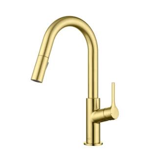 KIBI USA KKF2017BG Fusion Single Handle Pull Down Kitchen & Bar Sink Faucet in Brushed Gold