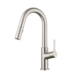 KIBI USA KKF2017BG Fusion Single Handle Pull Down Kitchen & Bar Sink Faucet in Brushed Nickel