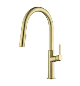 KIBI USA KKF2018BG Fusion-T Single Handle Pull Down Kitchen Sink Faucet in Brushed Gold