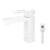 KIBI USA C-KBF1002MW-KPW100MW Cubic Single Handle Bathroom Vanity Sink Faucet with Pop Up Drain in Matte White