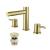KIBI USA KBF1025BG Circular 8" Bathroom Sink Widespread Faucet with Drain Assembly in Brushed Gold