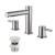 KIBI USA KBF1025BN Circular 8" Bathroom Sink Widespread Faucet with Drain Assembly in Brushed Nickel