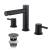 KIBI USA KBF1025MB Circular 8" Bathroom Sink Widespread Faucet with Drain Assembly in Matte Black