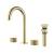 KIBI USA KBF1026BG Circular X 8" Bathroom Sink Widespread Faucet with Drain Assembly in Brushed Gold