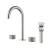 KIBI USA KBF1026BN Circular X 8" Bathroom Sink Widespread Faucet with Drain Assembly in Brushed Nickel