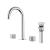 KIBI USA KBF1026CH Circular X 8" Bathroom Sink Widespread Faucet with Drain Assembly in Chrome