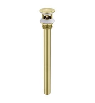 KIBI USA KPW104BG Bathroom Sink Pop Up Drain Stopper with 12" Tailpiece and Overflow in Brushed Gold