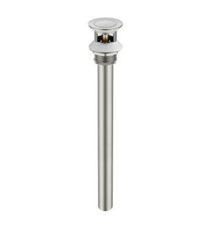 KIBI USA KPW104BN Bathroom Sink Pop Up Drain Stopper with 12" Tailpiece and Overflow in Brushed Nickel