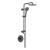 KIBI USA KSC403MB Circular Pressure Balanced 2 Function Shower Column with Rough In Valve in Matte Black