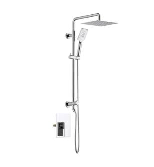 KIBI USA KSC404CH Cube Pressure Balanced 2 Function Shower Column with Rough In Valve in Chrome