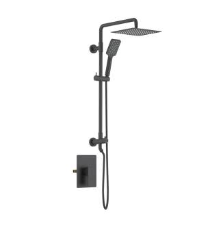 KIBI USA KSC404MB Cube Pressure Balanced 2 Function Shower Column with Rough In Valve in Matte Black