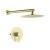 KIBI USA KSF407BG Circular Pressure Balanced Single Function Shower System with Rough In Valve in Brushed Gold