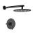 KIBI USA KSF407MB Circular Pressure Balanced Single Function Shower System with Rough In Valve in Matte Black