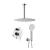 KIBI USA KSF408CH Circular Pressure Balanced Ceiling Mounted 2 Function Shower System with Rough In Valve in Chrome