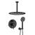 KIBI USA KSF408MB Circular Pressure Balanced Ceiling Mounted 2 Function Shower System with Rough In Valve in Matte Black