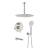 KIBI USA KSF409BN Circular Pressure Balanced Ceiling Mounted 3 Function Shower System with Rough In Valve in Brushed Nickel