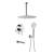 KIBI USA KSF409CH Circular Pressure Balanced Ceiling Mounted 3 Function Shower System with Rough In Valve in Chrome