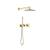 KIBI USA KSF410BG Circular 2 Function Thermostatic Shower System With Rough In Valve in Brushed Gold