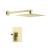 KIBI USA KSF411BG Cube Pressure Balanced Single Function Shower System with Rough In Valve in Brushed Gold