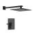 KIBI USA KSF411MB Cube Pressure Balanced Single Function Shower System with Rough In Valve in Matte Black