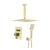 KIBI USA KSF412BG Cube Pressure Balanced Ceiling Mounted 2 Function Shower System with Rough In Valve in Brushed Gold