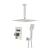 KIBI USA KSF412BN Cube Pressure Balanced Ceiling Mounted 2 Function Shower System with Rough In Valve in Brushed Nickel