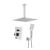 KIBI USA KSF412CH Cube Pressure Balanced Ceiling Mounted 2 Function Shower System with Rough In Valve in Chrome