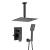 KIBI USA KSF412MB Cube Pressure Balanced Ceiling Mounted 2 Function Shower System with Rough In Valve in Matte Black