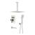 KIBI USA KSF413BN Cube Pressure Balanced Ceiling Mounted 3 Function Shower System with Rough In Valve in Brushed Nickel